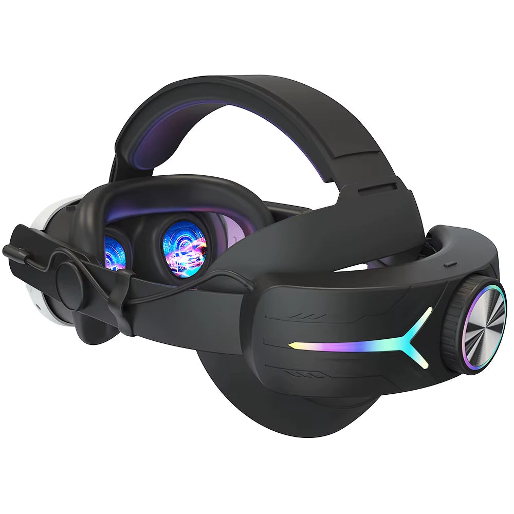 RGB Adjustable Alternative Head Strap LED Backlight Head Strap Accessories Comfort Reduce Face Pressure for Meta Quest 3 Headset