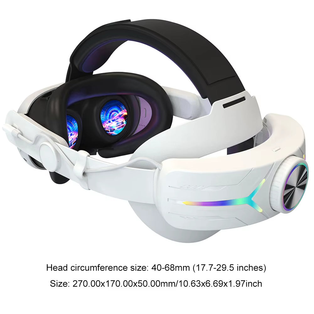 RGB Adjustable Alternative Head Strap LED Backlight Head Strap Accessories Comfort Reduce Face Pressure for Meta Quest 3 Headset