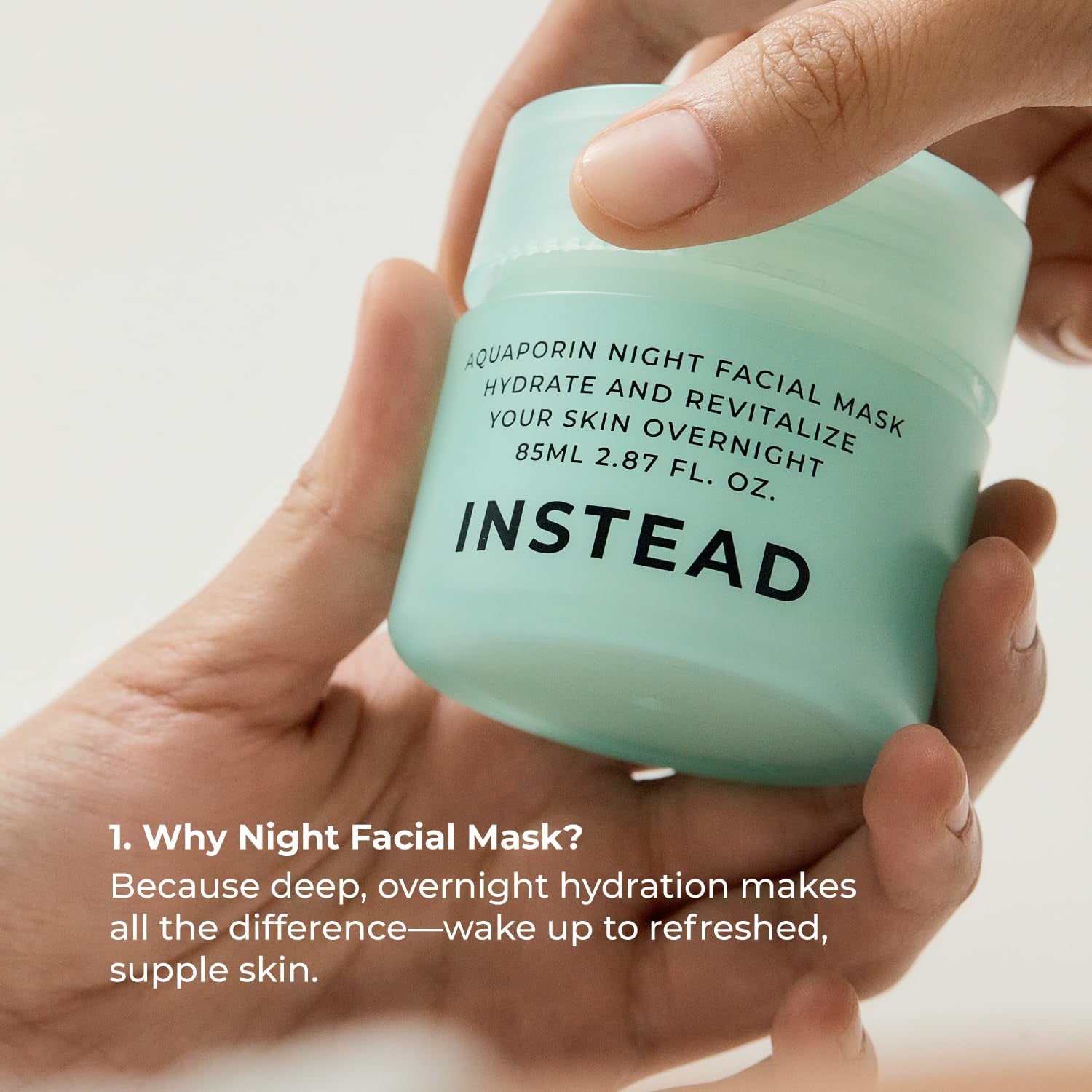 Aquaporin Night Facial Mask - Enriched with Deep Moisture Complex for Revitalized, Supple, and Luminous Skin Overnight 2.87 Fl. Oz.