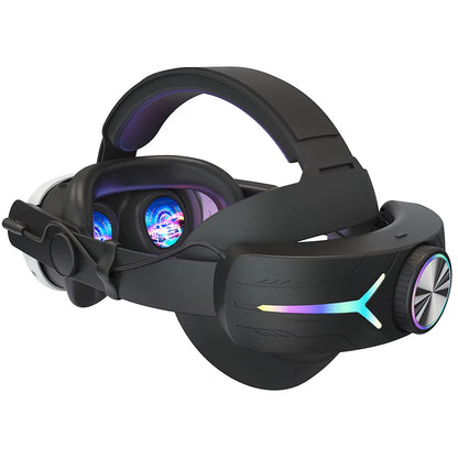 RGB Adjustable Alternative Head Strap LED Backlight Head Strap Accessories Comfort Reduce Face Pressure for Meta Quest 3 Headset