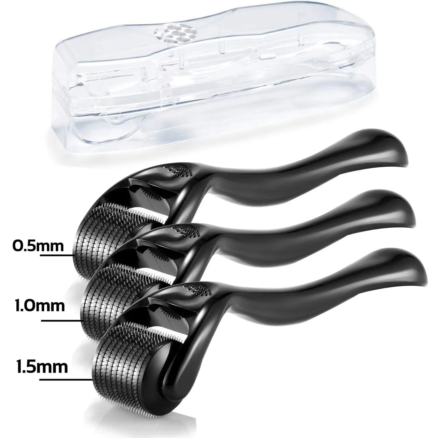 3 Packs Derma Roller 540 Microneedle Roller for Face Body Beard Hair Growth, Titanium Micro Needles Roller for Home Use