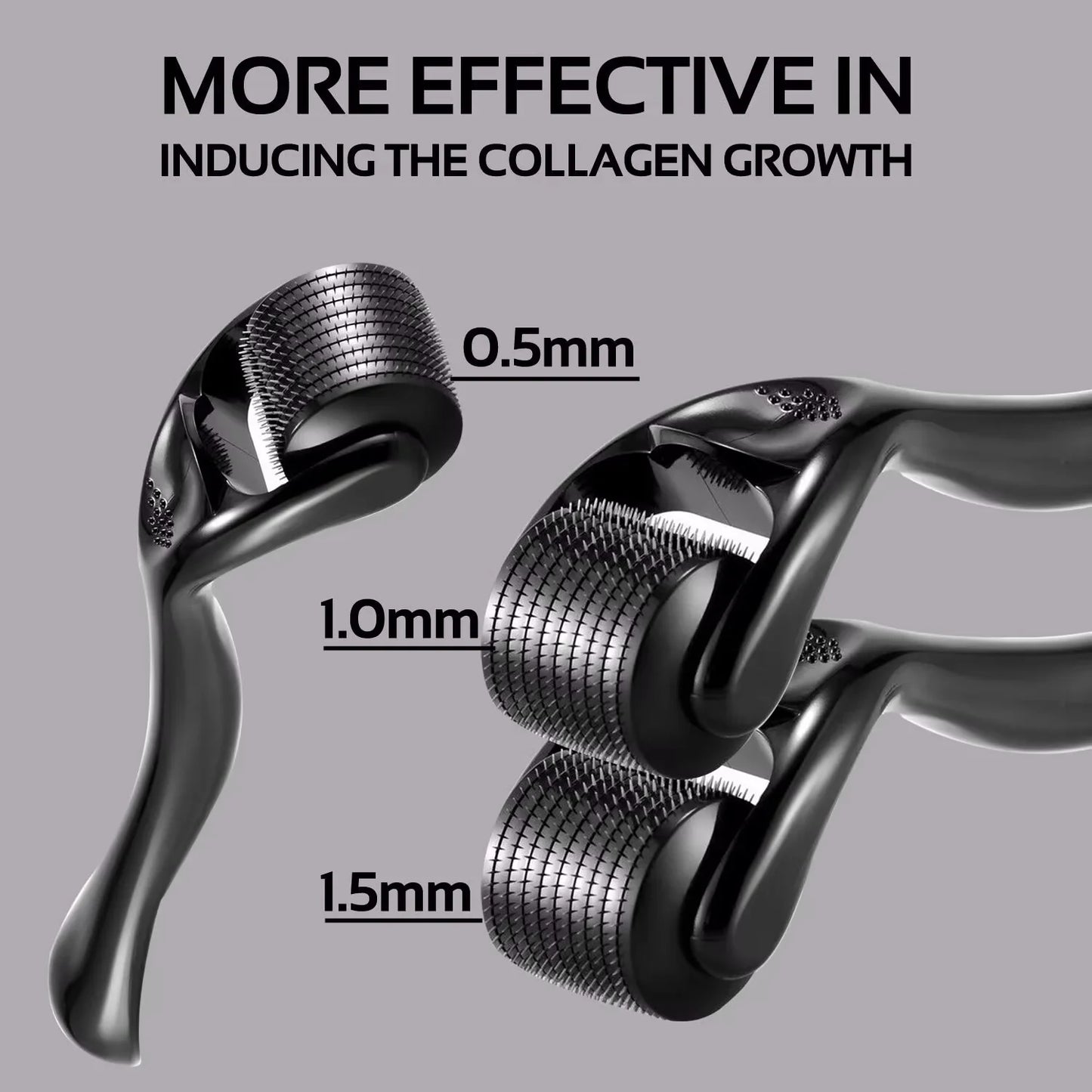 3 Packs Derma Roller 540 Microneedle Roller for Face Body Beard Hair Growth, Titanium Micro Needles Roller for Home Use