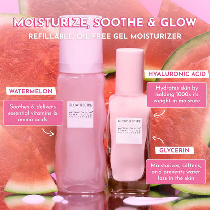 Refill Pink Juice Water Gel Face Moisturizer for Women, Men & Teens - Hydrating Hyaluronic Acid, Radiance Boosting, Non-Comedogenic, Oil-Free, Lasting Korean Skin Care for Oily Skin, 60Ml