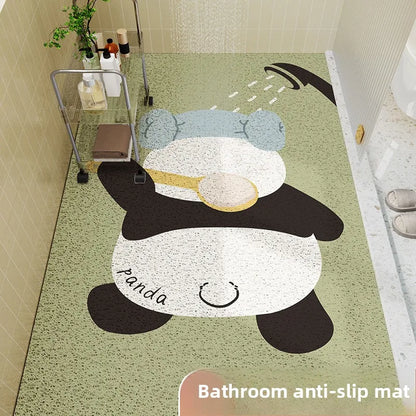High-Quality Cute Panda Bathroom Non-Slip Mat Antiwear PVC Waterproof anti Slip Bathroom Rugs Floor Mat
