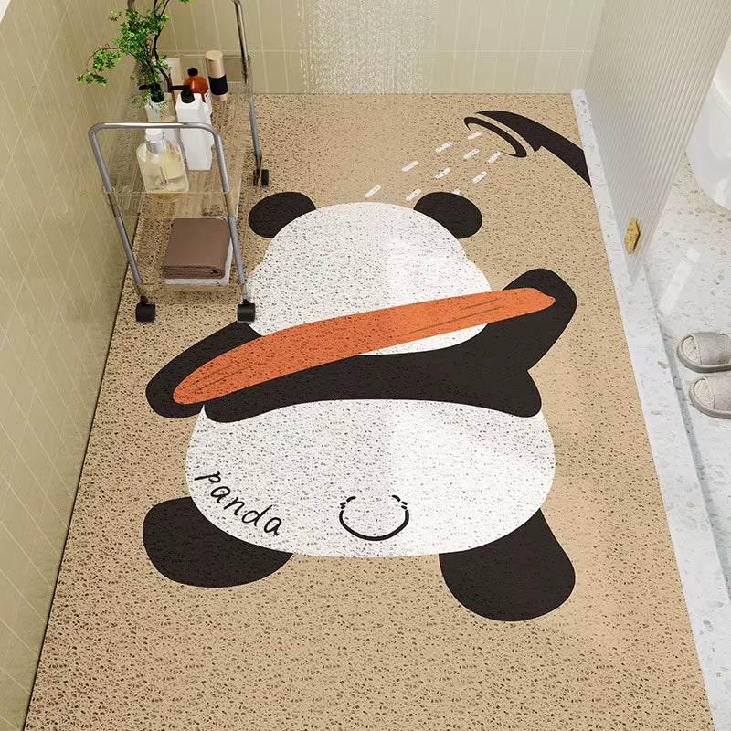 High-Quality Cute Panda Bathroom Non-Slip Mat Antiwear PVC Waterproof anti Slip Bathroom Rugs Floor Mat