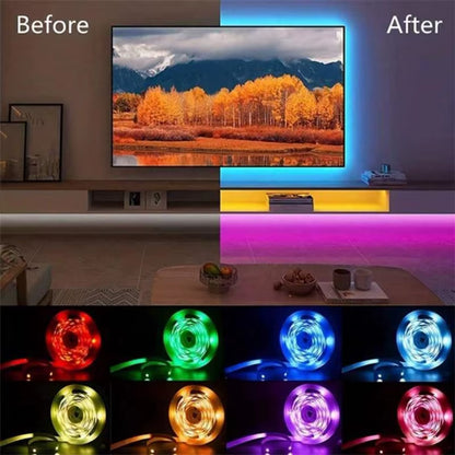 Bluetooth LED Strip Lights SMD 5050 RGB APP Remote Control Flexible Ribbon Diode Lamp Tape TV Backlights Game Room Home Decor