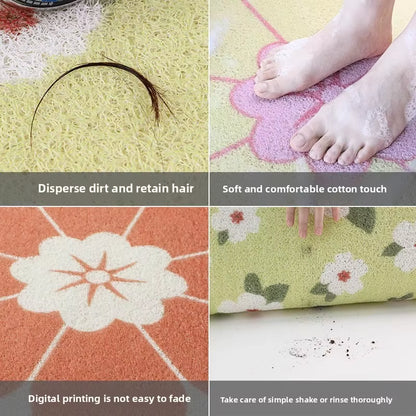 High-Quality Cute Panda Bathroom Non-Slip Mat Antiwear PVC Waterproof anti Slip Bathroom Rugs Floor Mat