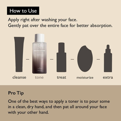 Wonder, Black Rice Hyaluronic Toner, 10.1 Fl Oz, Deep Hydration, Glass Skin, Korean Skincare, Vegan, Cruelty-Free