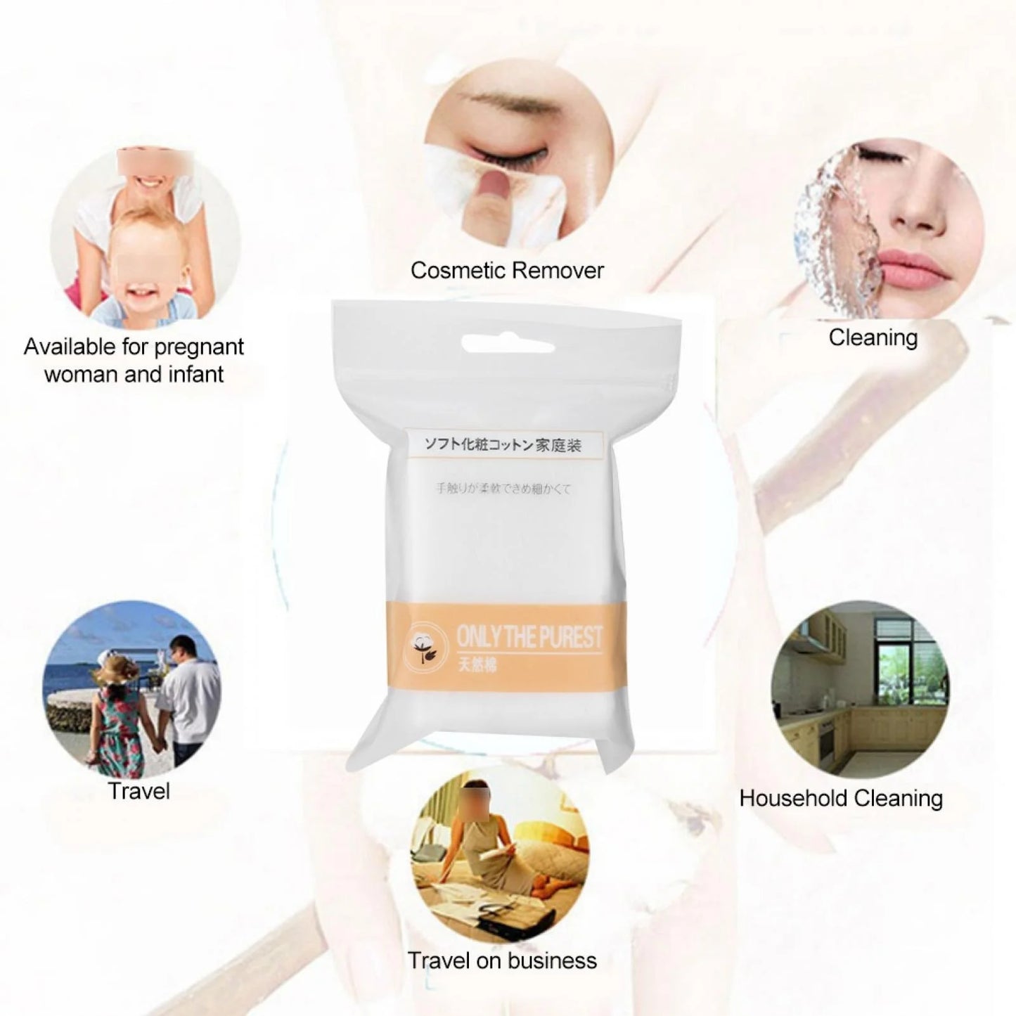 Kritne Makeup Cotton Pads Cosmetic Remover Soft Skin Care Cleaning Wipe, Cotton Wipe, Cotton Makeup Remover